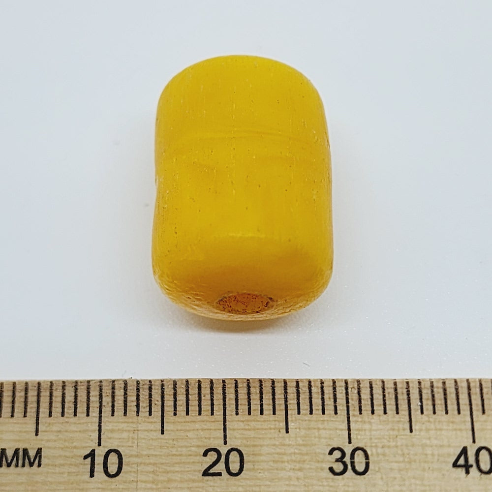 20x15mm Tube (5) - Phenolic Amber - Vintage Replica Trade Bead