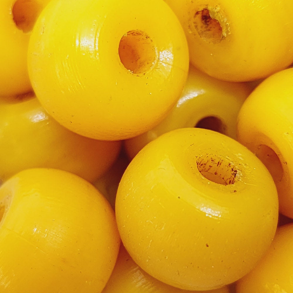 11x15mm Donut (10) - Phenolic Amber - Vintage Replica Trade Bead