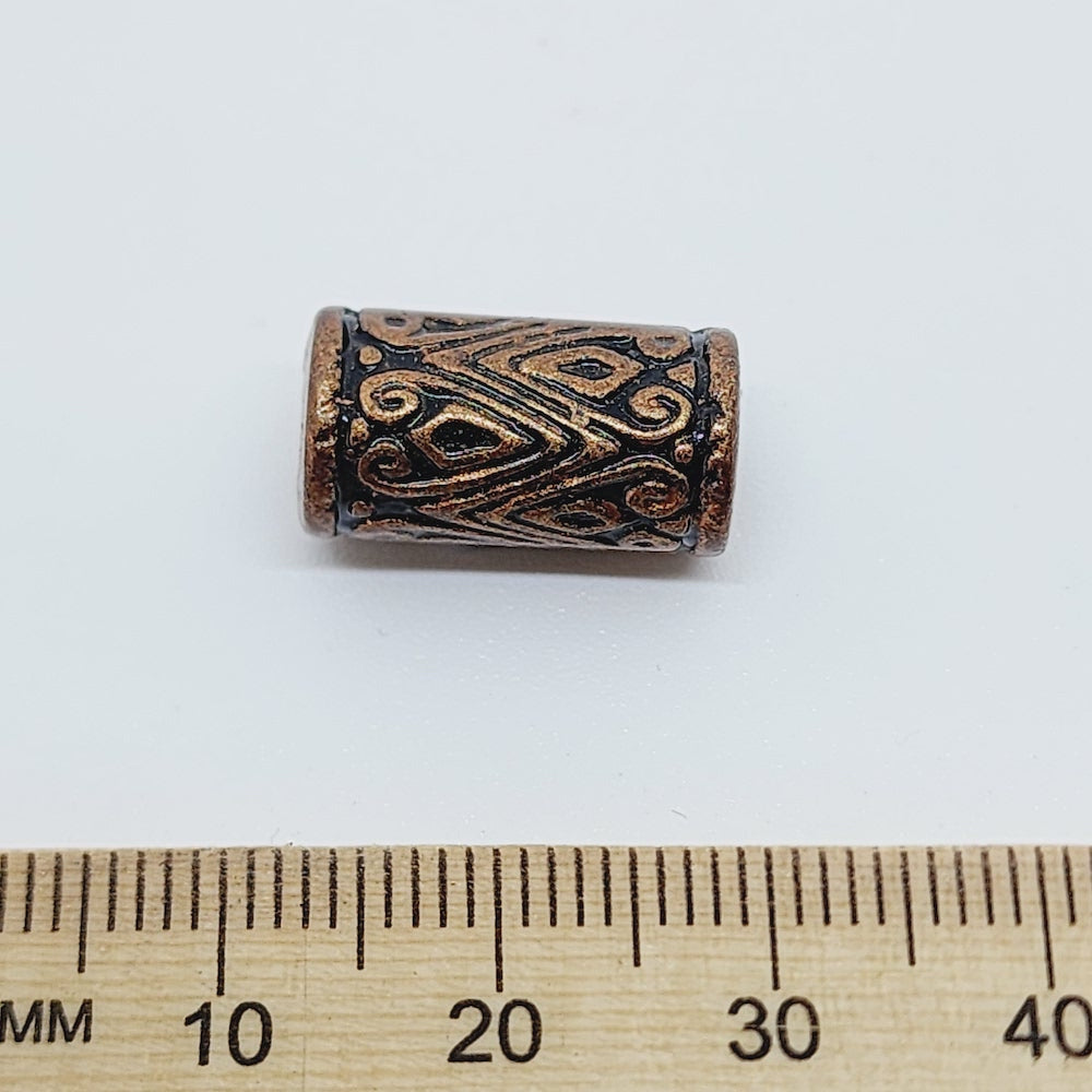17x9mm Tube Moroccan Beads (25) - Ancient Brass - Bead Shack