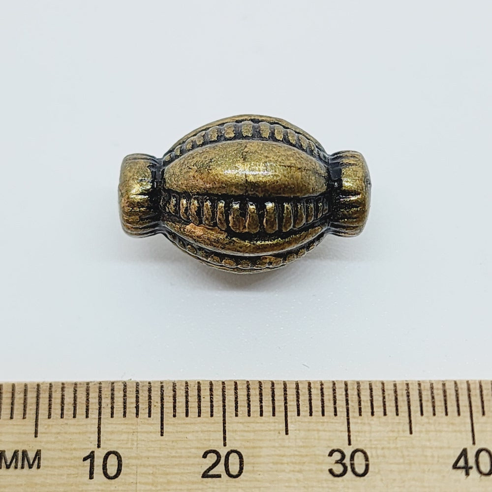 21x15mm Lolly (10) - Ancient Gold - Moroccan Style Vintage Beads - Bead Shack