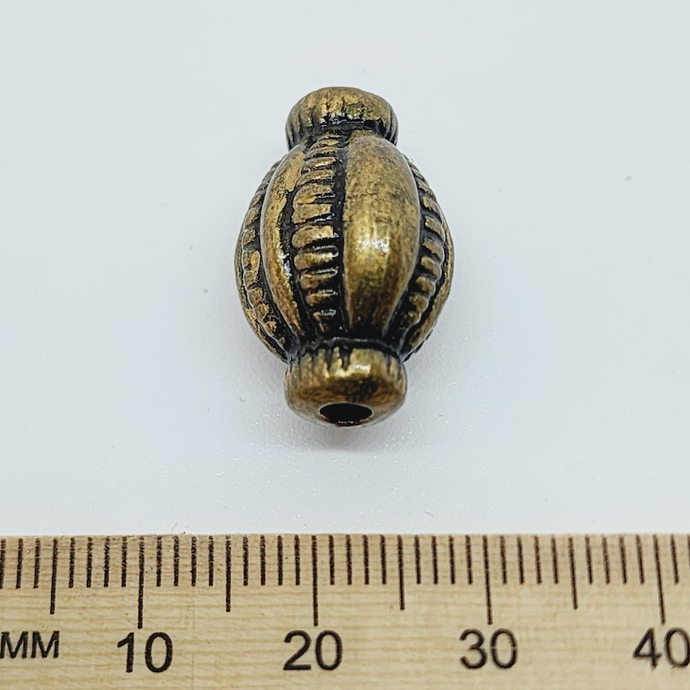 21x15mm Lolly (10) - Ancient Gold - Moroccan Style Vintage Beads - Bead Shack