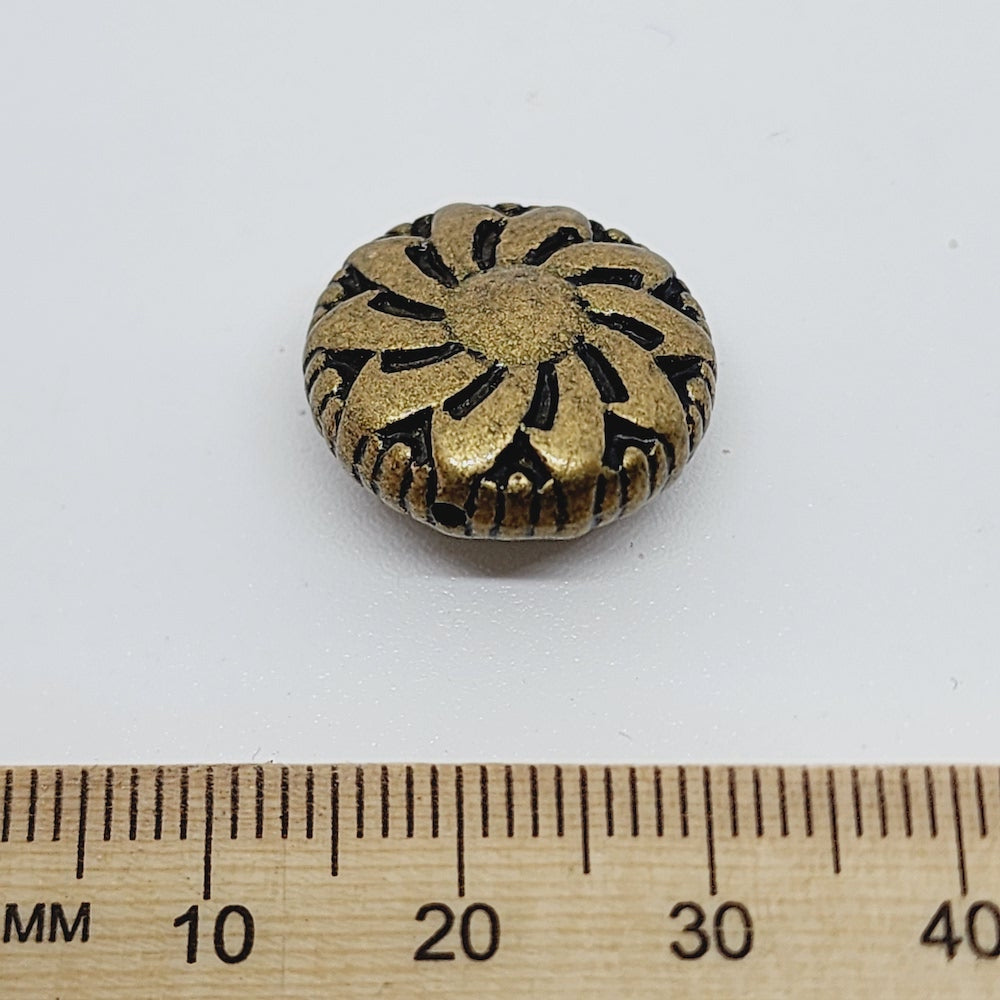 18x6mm Coin (10) - Ancient Gold - Moroccan Style Vintage Beads - Bead Shack