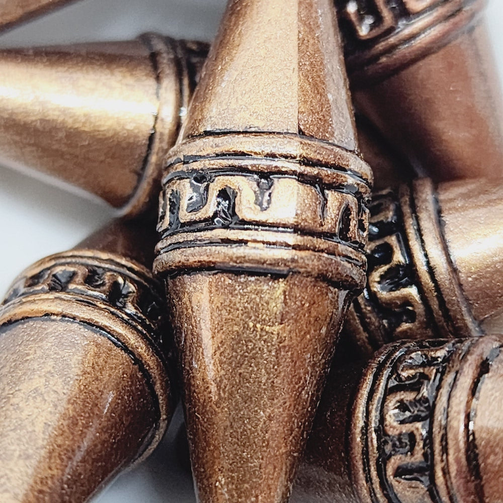 40x13mm Elongated Bicone (10) - Ancient Brass - Moroccan Style Vintage Beads - Bead Shack