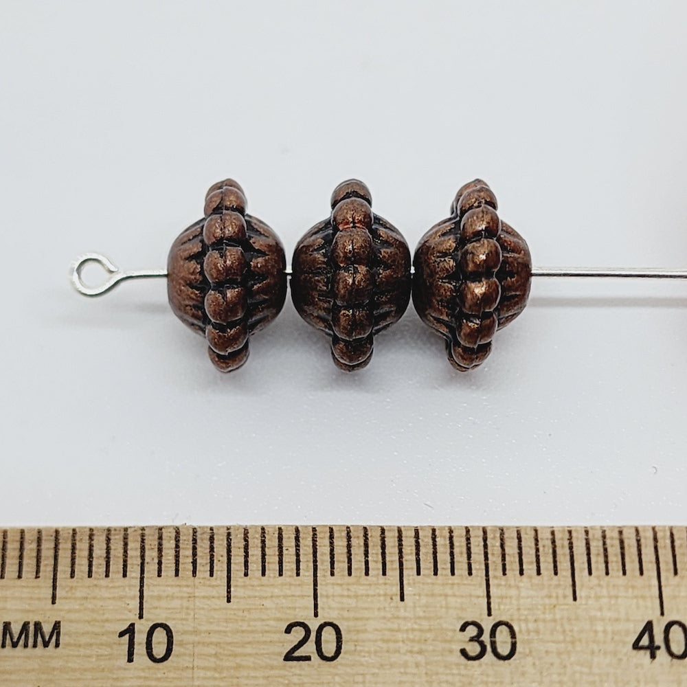 8x12mm UFO (25) - Ancient Brass - Moroccan Style Vintage Beads