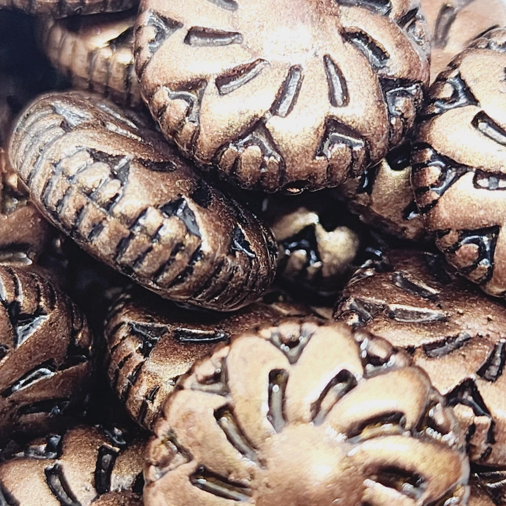 18mm Coin (10) - Ancient Brass - Moroccan Style Vintage Beads