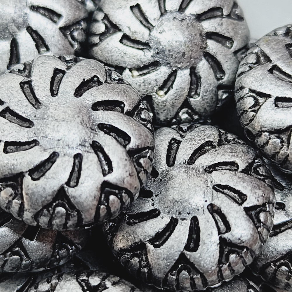 18x6mm Coin (10) - Pewter - Moroccan Style Vintage Beads