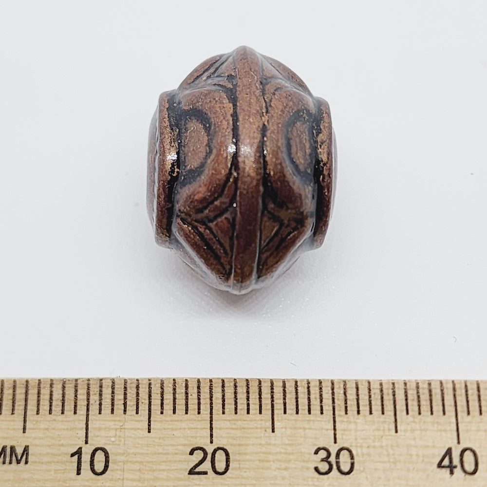 15x19mm Rondelle (10) - Ancient Brass - Moroccan Style Vintage Beads