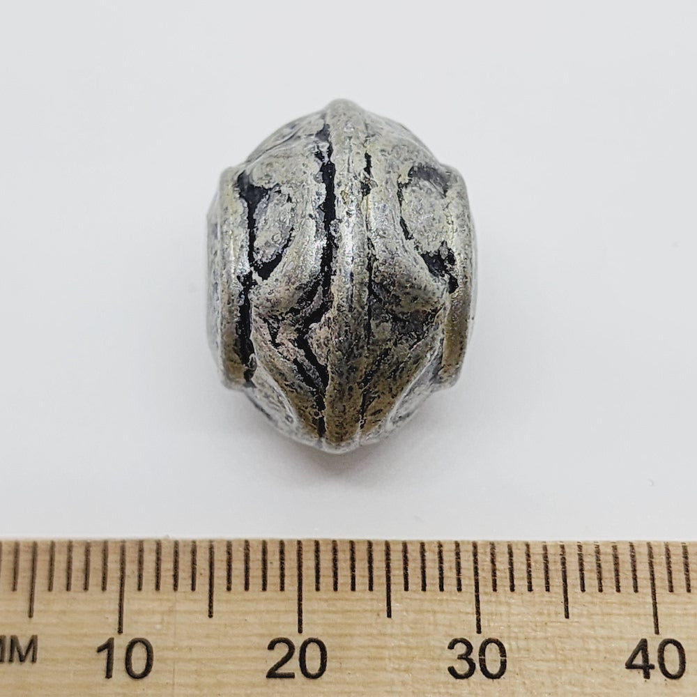 15x19mm Rondelle (10) - Pewter - Moroccan Style Vintage Beads