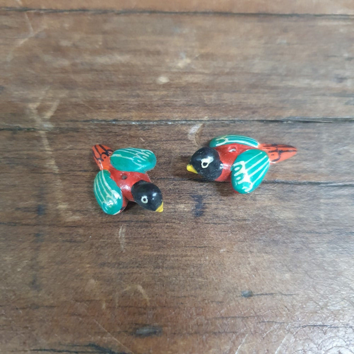 Rare Hand Made & Painted Clay Birds from Peru (2) #44