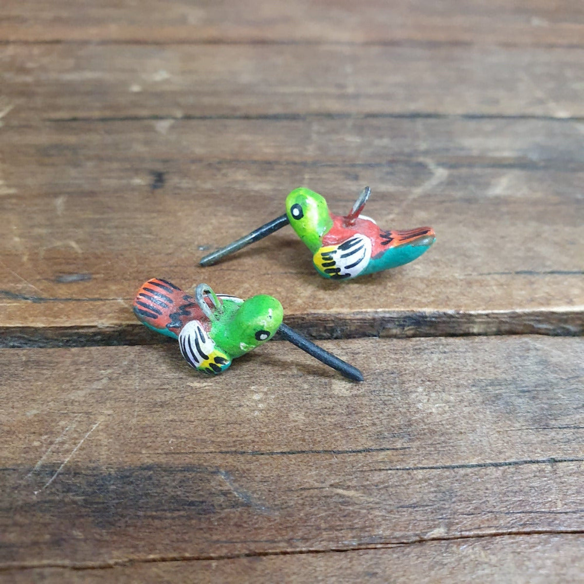 Rare Hand Made & Painted Clay Birds from Peru (2) #41