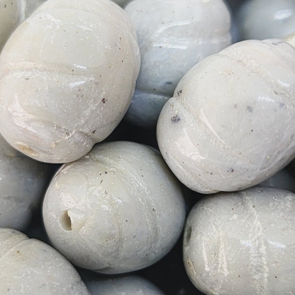 15x10mm Oval (10) - Grey - Bakelite Vintage Beads