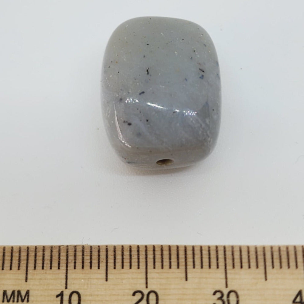 20x16mm Rectangle (10) - Grey - Bakelite Vintage Beads