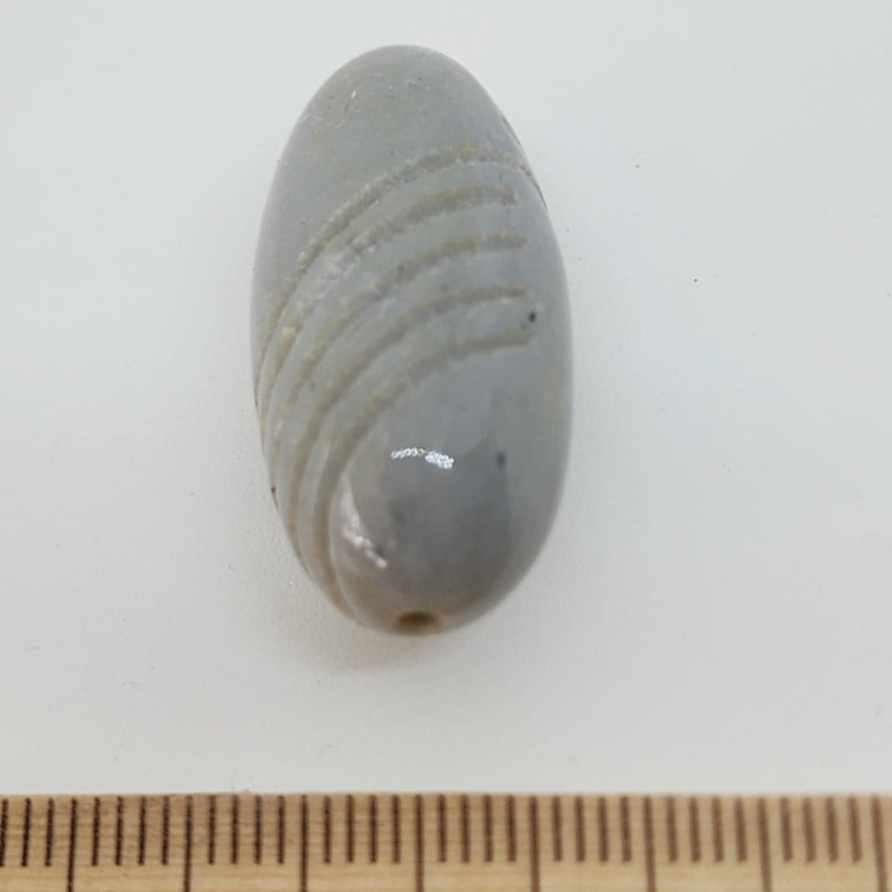 30x15mm Bullet (5) - Grey - Bakelite Vintage Beads