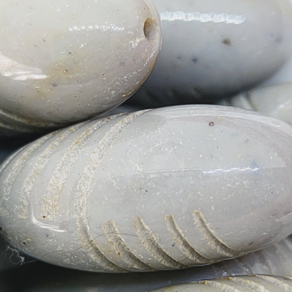 30x15mm Bullet (5) - Grey - Bakelite Vintage Beads