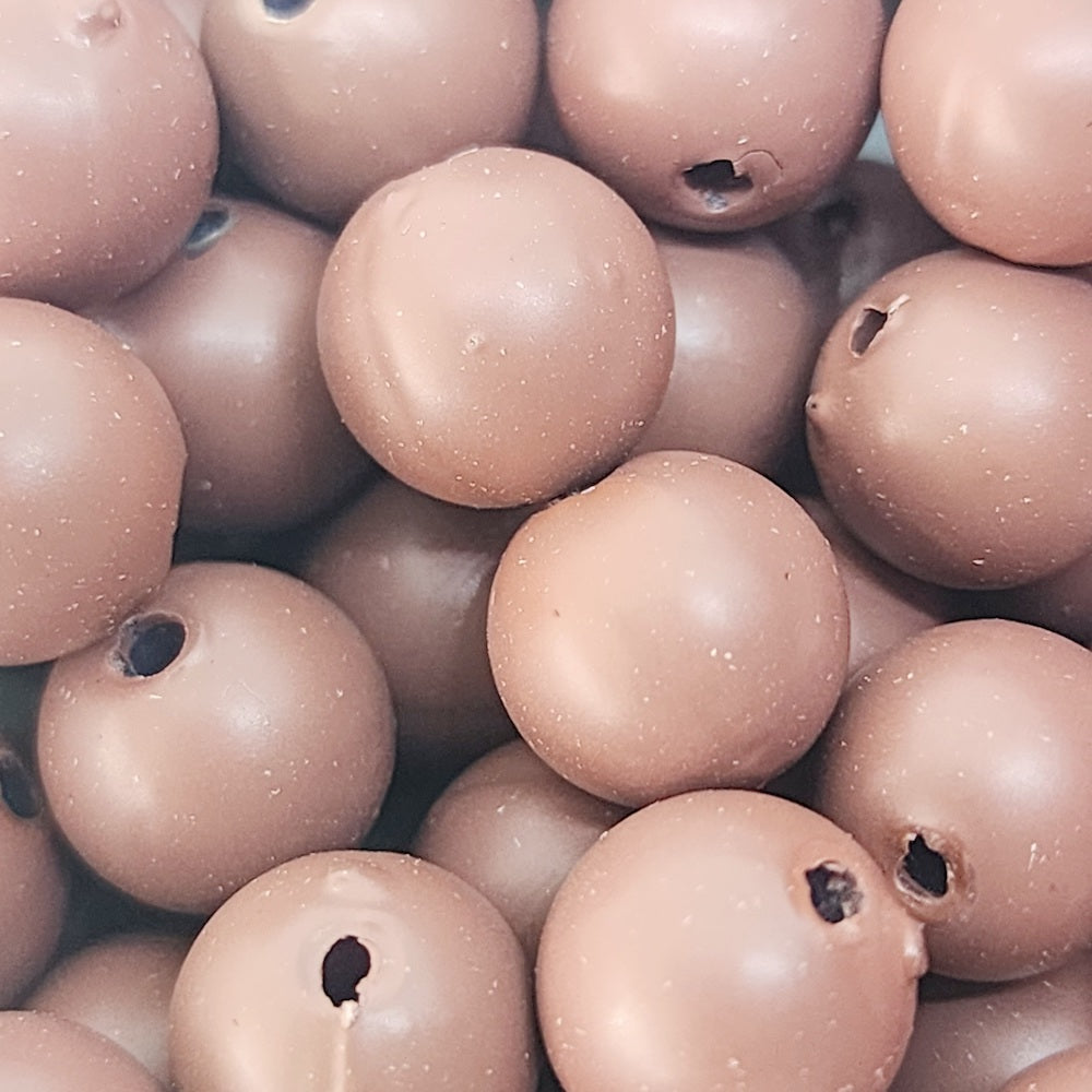 10mm Round (50) - Chocolate - Pottery Look Lucite Beads - Matte