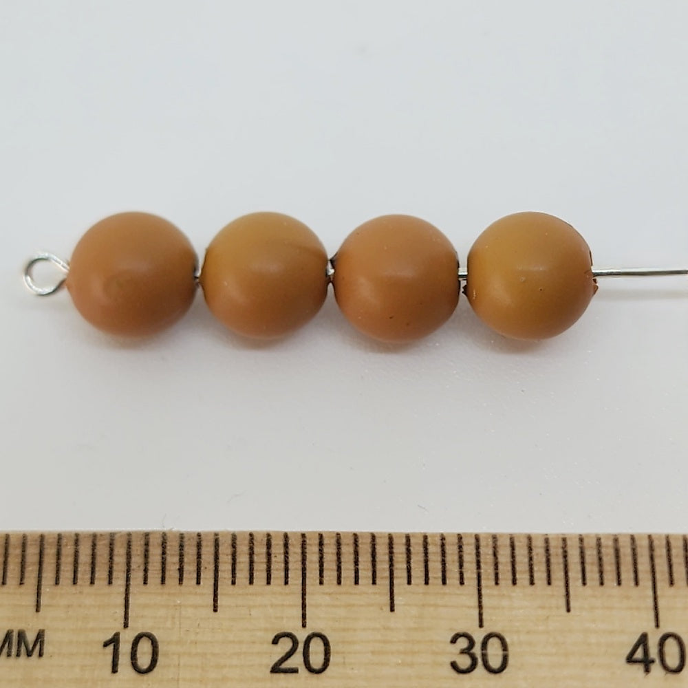 8mm Round (50) - Terracotta - Pottery Look Lucite Beads - Matte