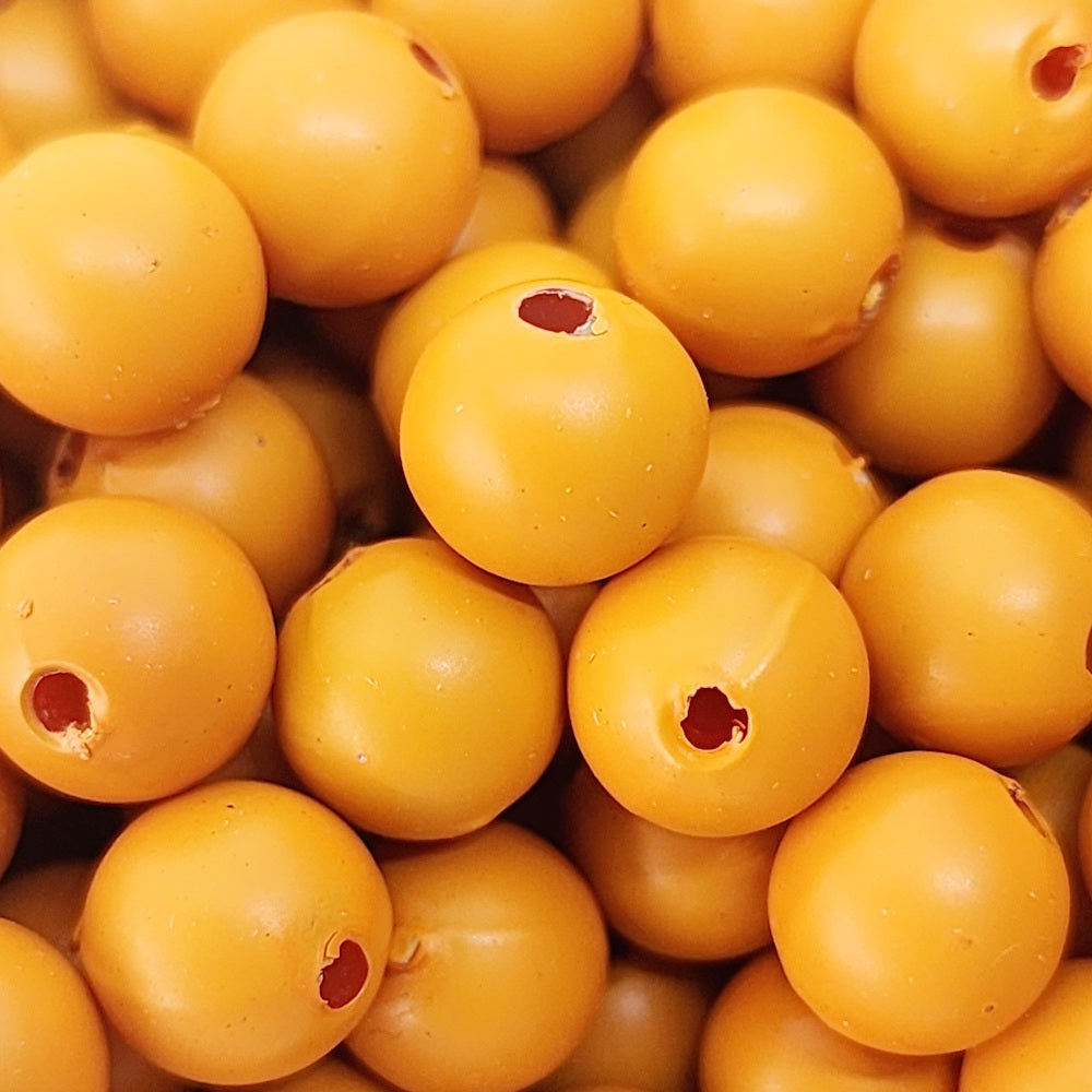 8mm Round (50) - Pumpkin - Pottery Look Lucite Beads - Matte