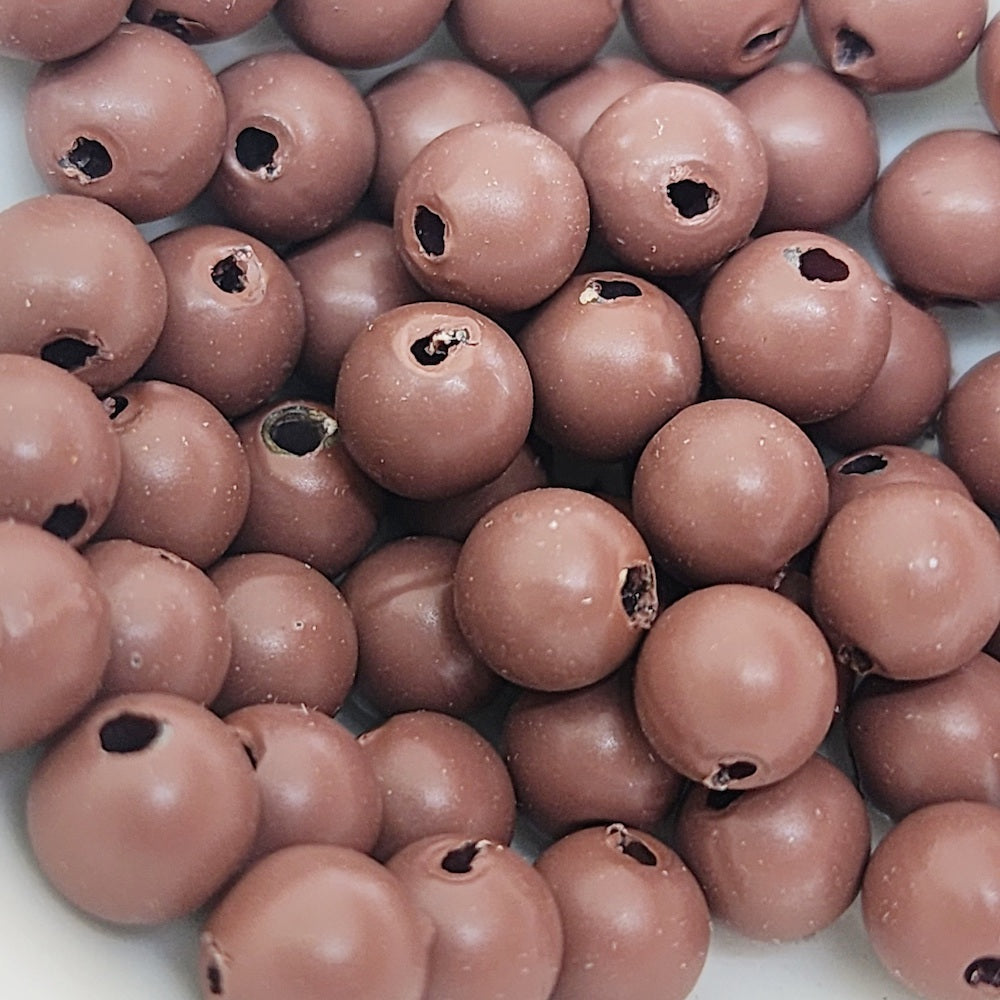6mm Round (100) - Chocolate - Pottery Look Lucite Beads - Matte