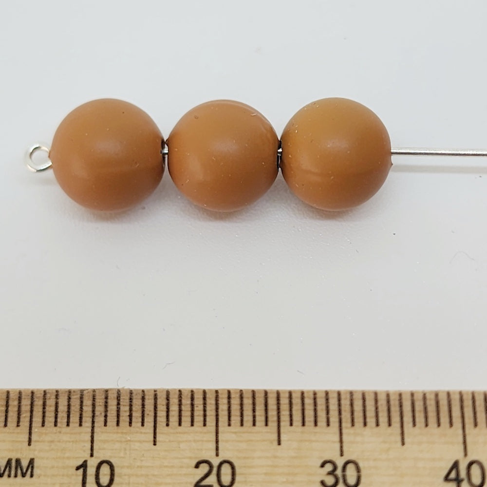 10mm Round (50) - Terracotta - Pottery Look Lucite Beads - Matte