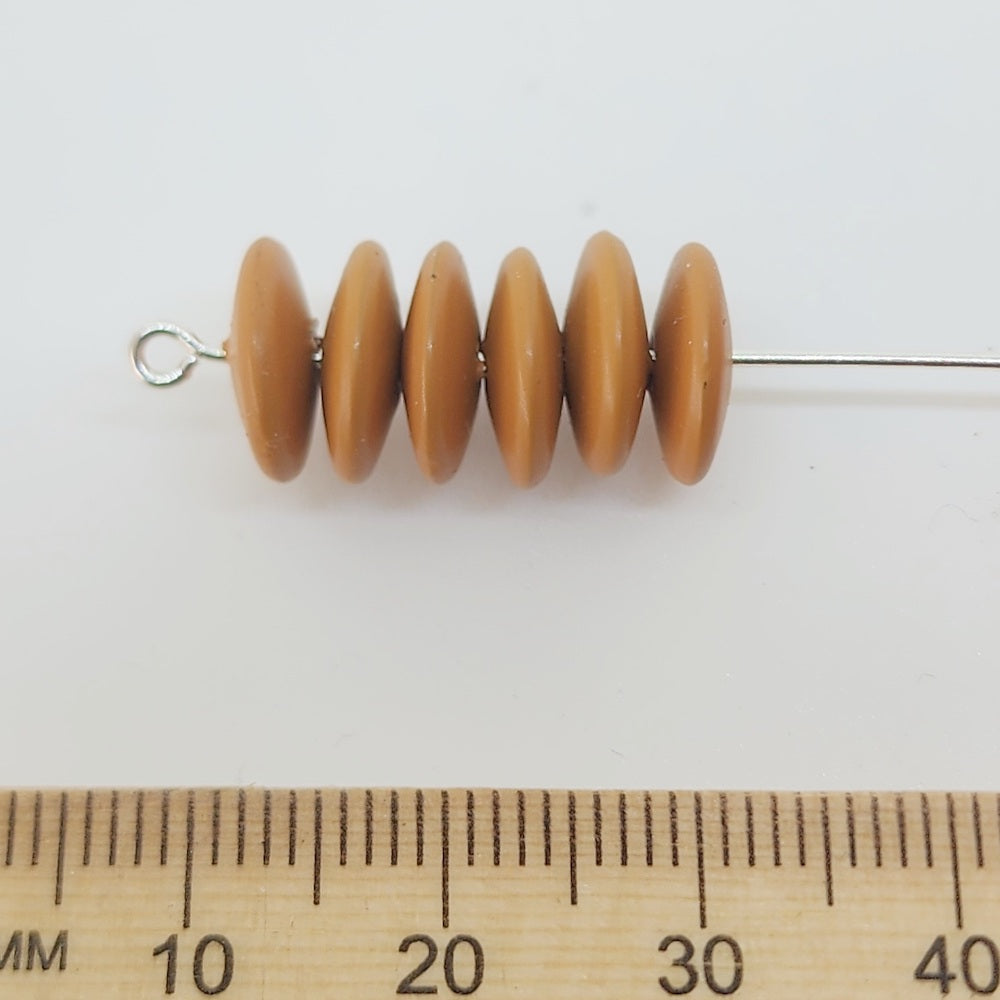 3x10mm Disc (50) - Terracotta - Pottery Look Lucite Beads - Matte