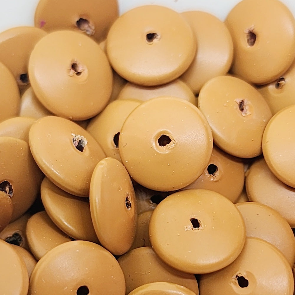 3x10mm Disc (50) - Terracotta - Pottery Look Lucite Beads - Matte