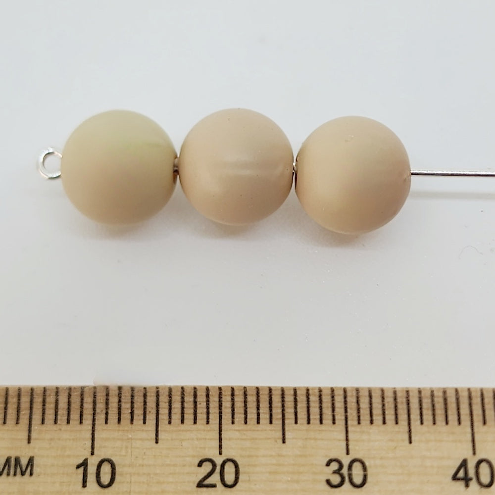10mm Round (50) - Blush - Pottery Look Lucite Beads - Matte