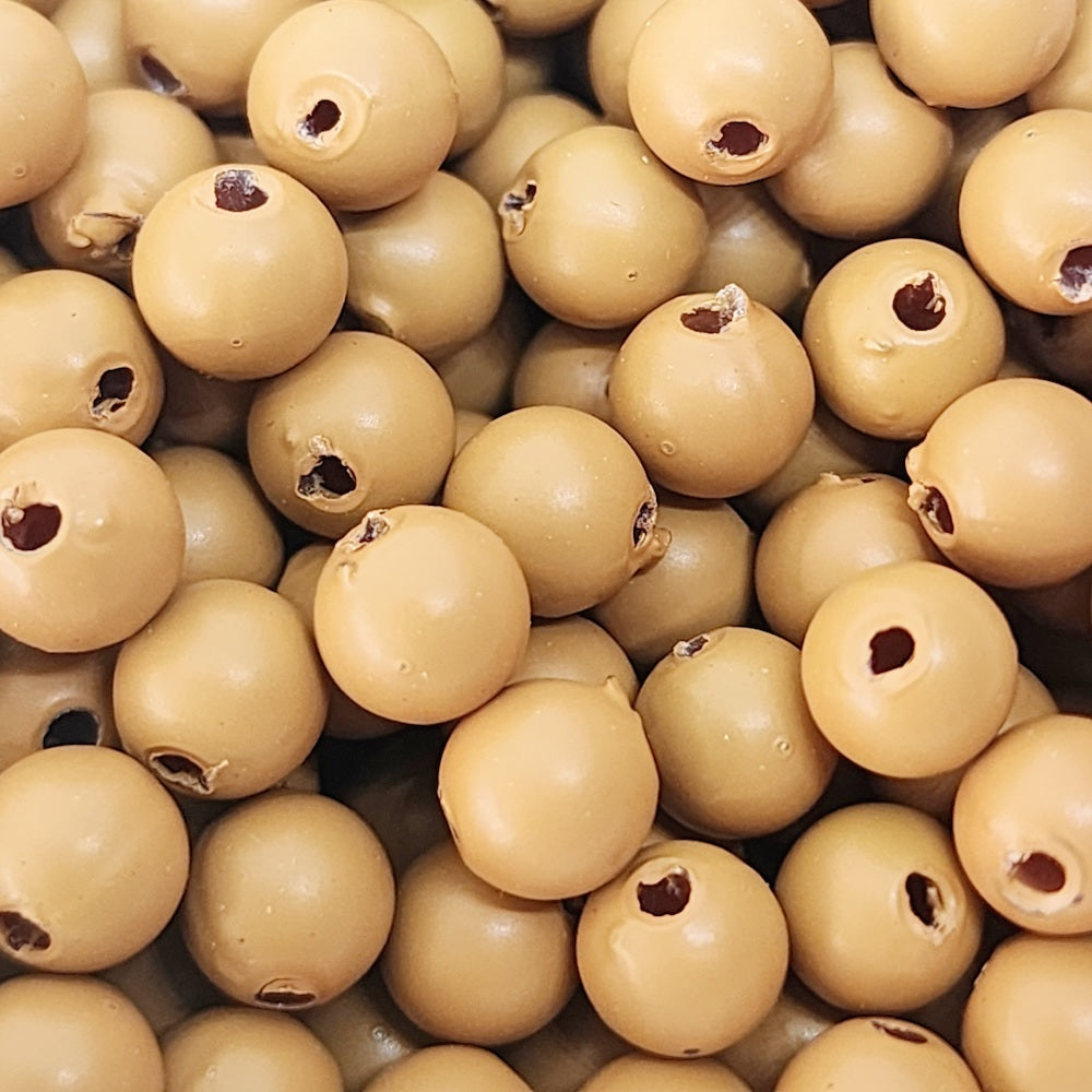 6mm Round (100) - Brown - Pottery Look Lucite Beads - Matte