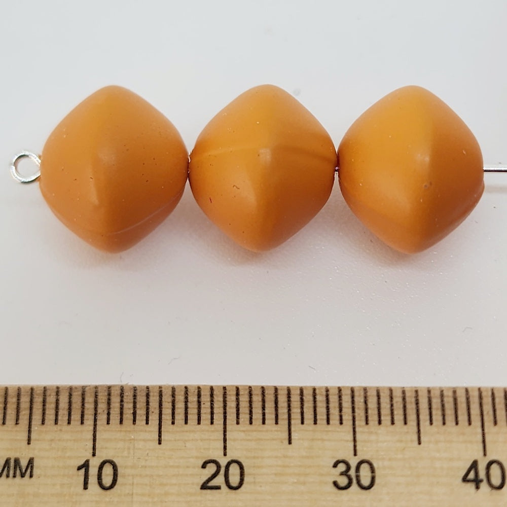 12x14mm Rondelle (50) - Pumpkin - Pottery Look Lucite Beads - Matte