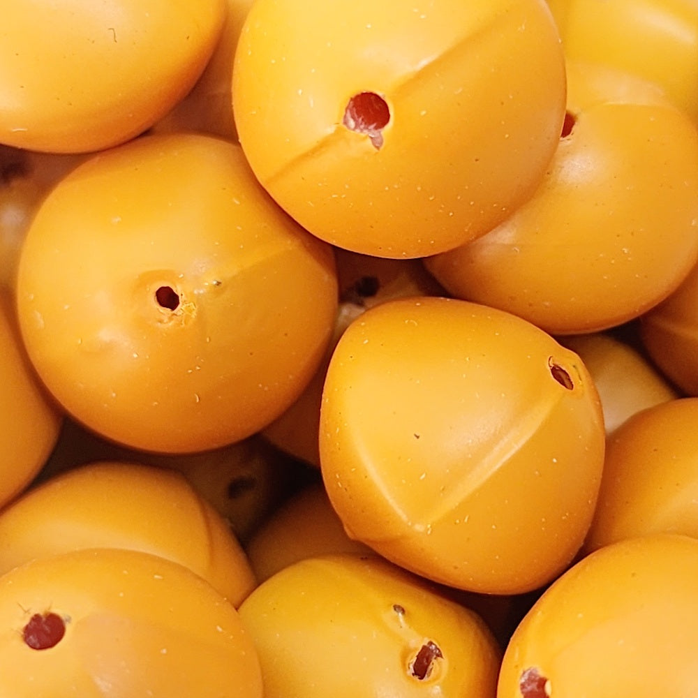 12x14mm Rondelle (50) - Pumpkin - Pottery Look Lucite Beads - Matte