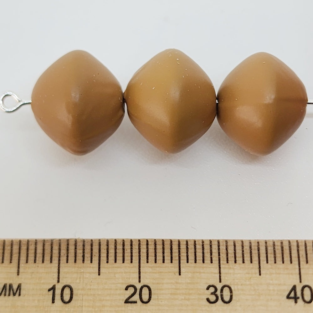 12x14mm Rondelle (50) - Brown - Pottery Look Lucite Beads - Matte