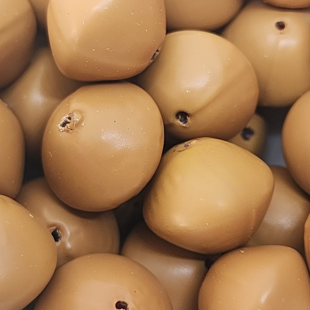 12x14mm Rondelle (50) - Brown - Pottery Look Lucite Beads - Matte