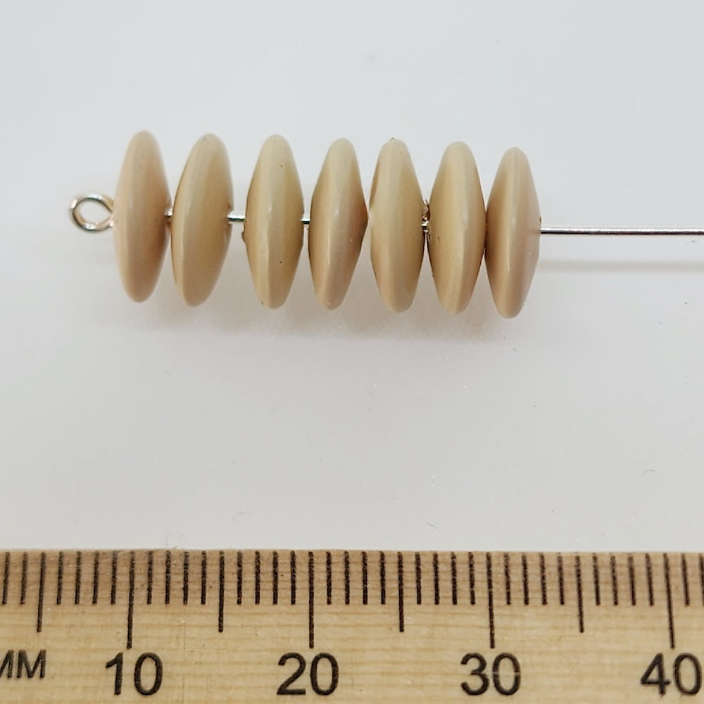 3x10mm Disc (50) - Blush - Pottery Look Lucite Beads - Matte