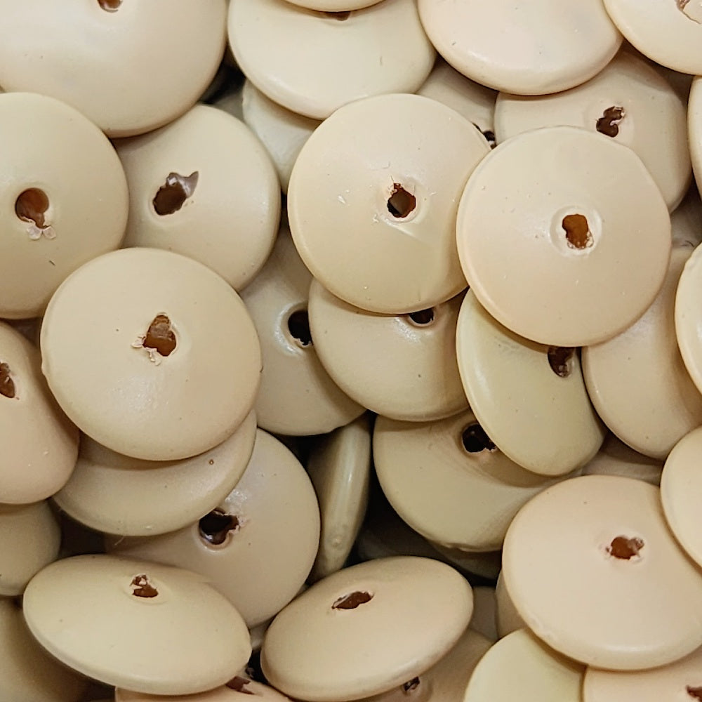 3x10mm Disc (50) - Blush - Pottery Look Lucite Beads - Matte