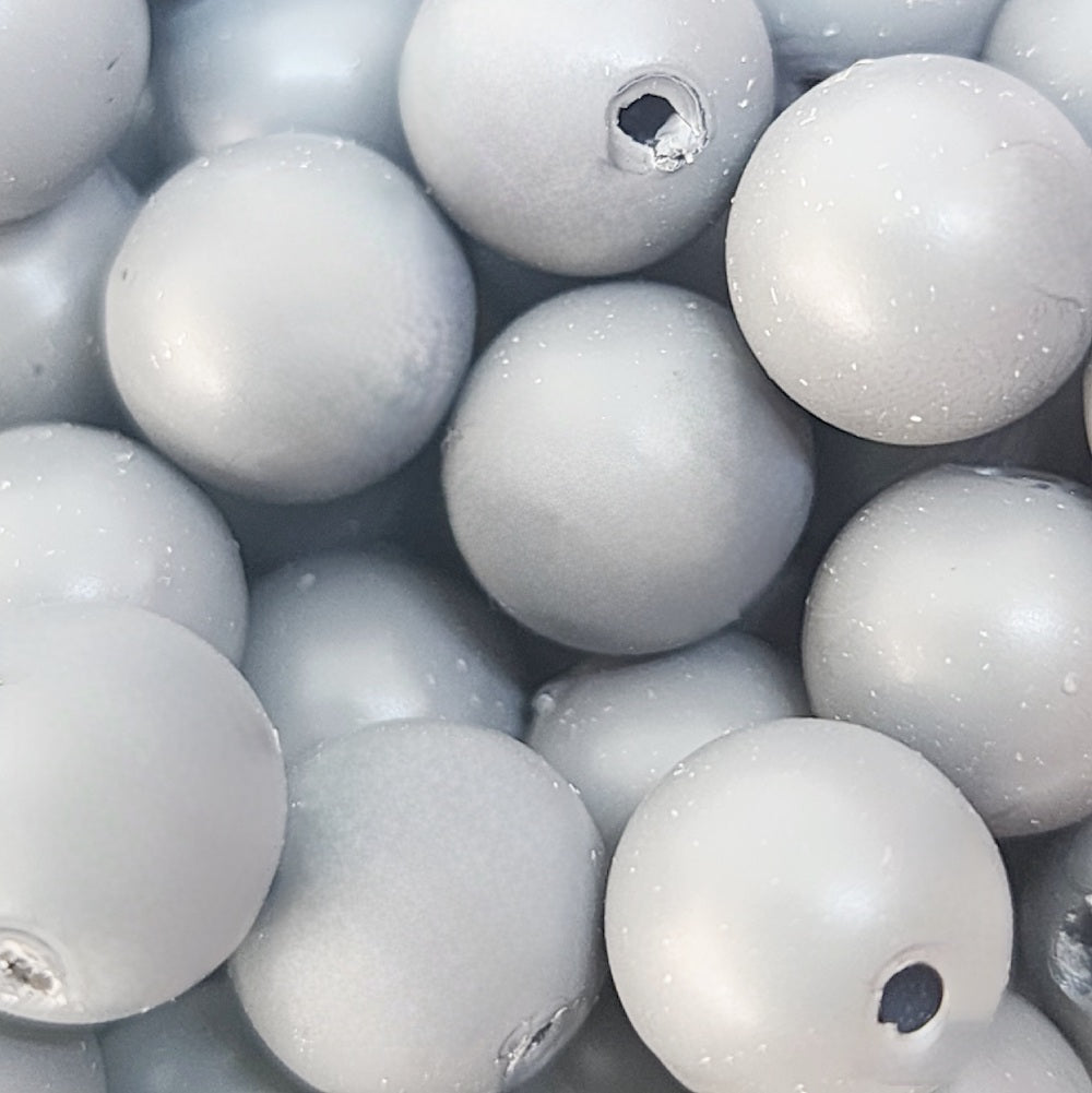 10mm Round (50) - Dark Grey - Pottery Look Lucite Beads - Matte