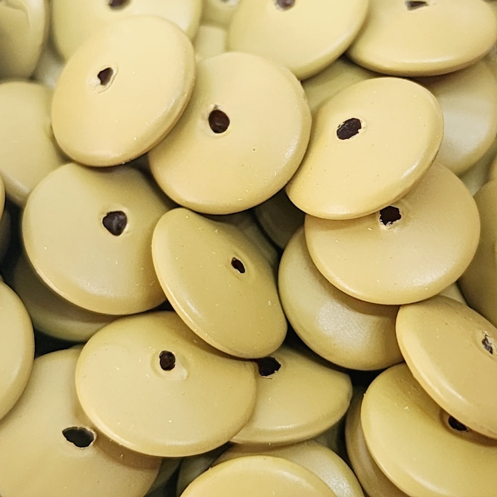 3x10mm Disc (50) - Khaki Green - Pottery Look Lucite Beads - Matte