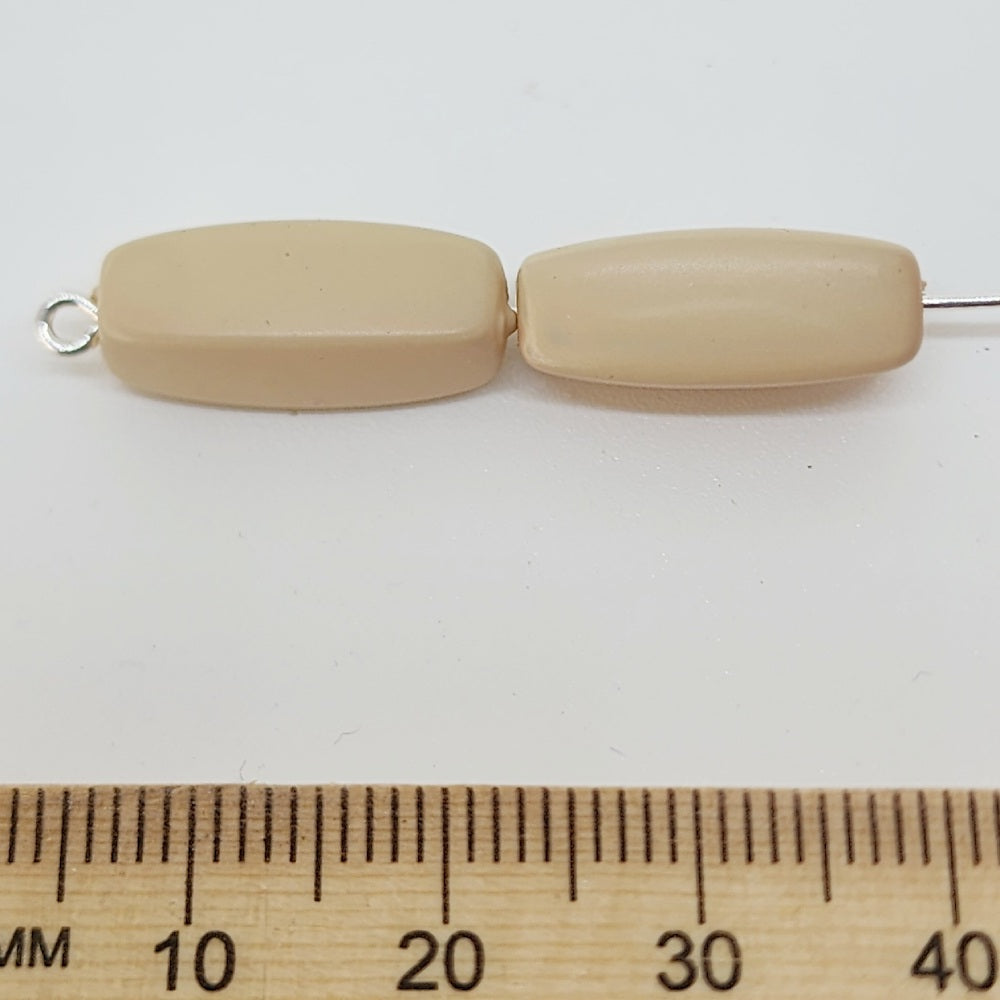 17x7mm Rectangle Tube (50) - Blush - Pottery Look Lucite Beads - Matte