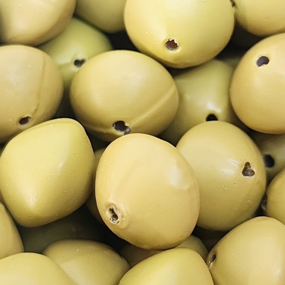 10x12mm Rondelle (50) - Khaki Green - Pottery Look Lucite Beads - Matte