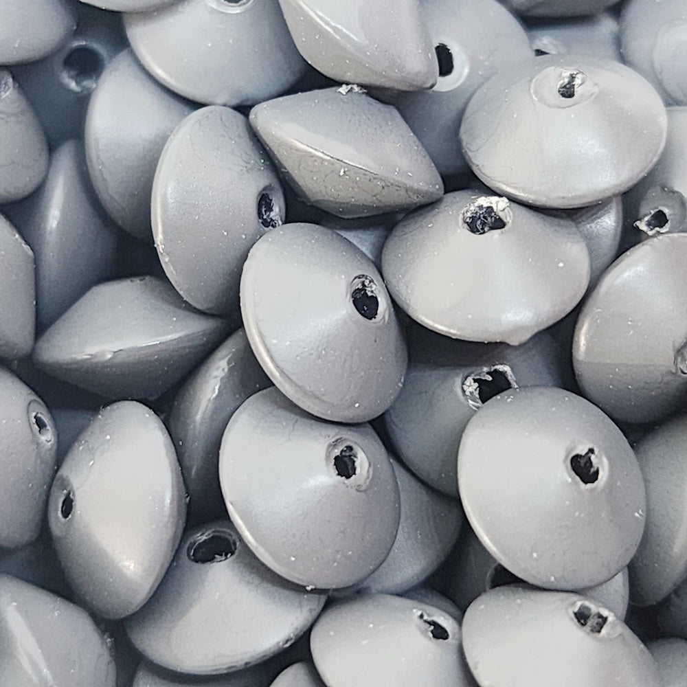 5x9mm UFO (100) - Dark Grey - Pottery Look Lucite Beads - Matte