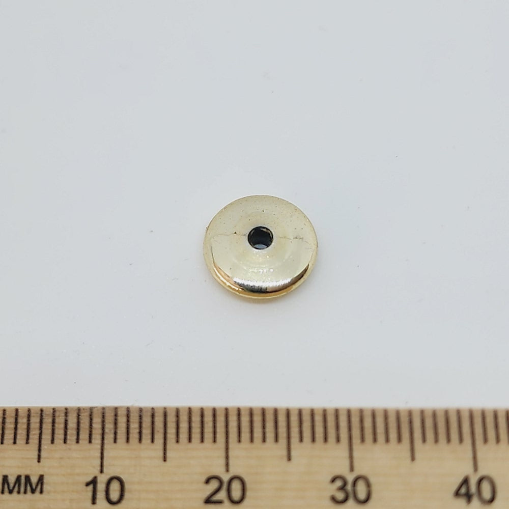 3x10mm Disc (50) - Gold - Vintage Metalised Beads