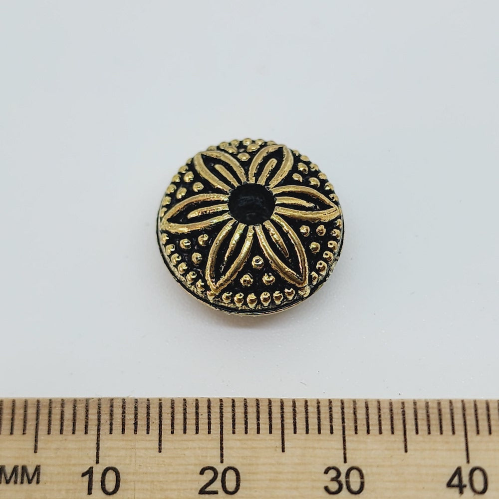17x9mm UFO (10) - Antique Gold - Vintage Metalised Beads