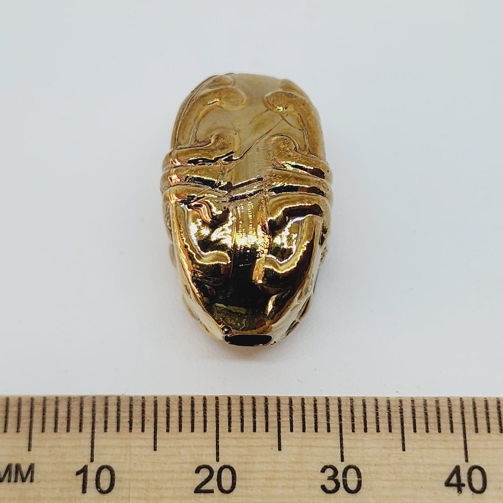 Squared Oval (25) - Gold - Vintage Metalised Beads