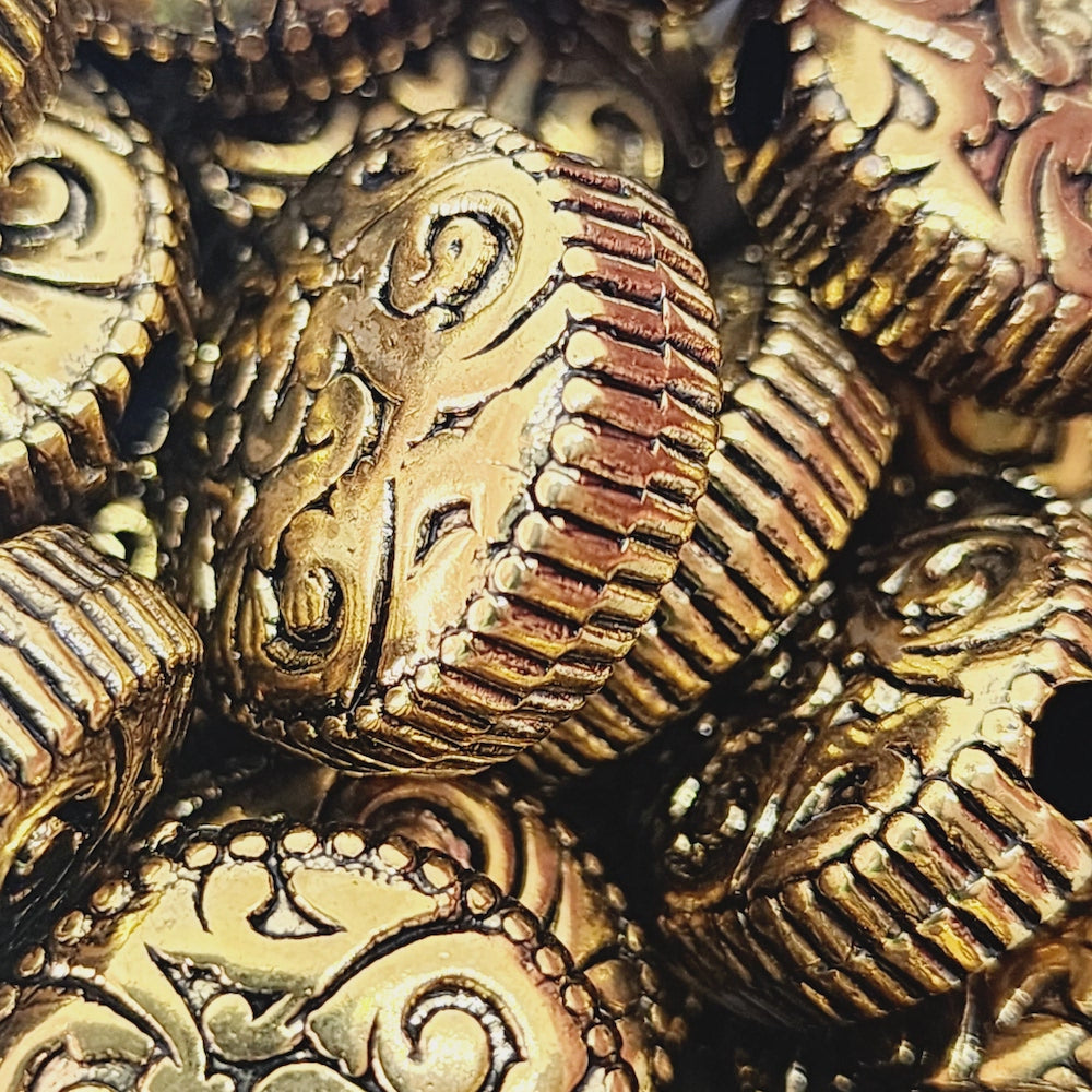 18x9mm Coin (10) - Antique Gold - Vintage Metalised Beads