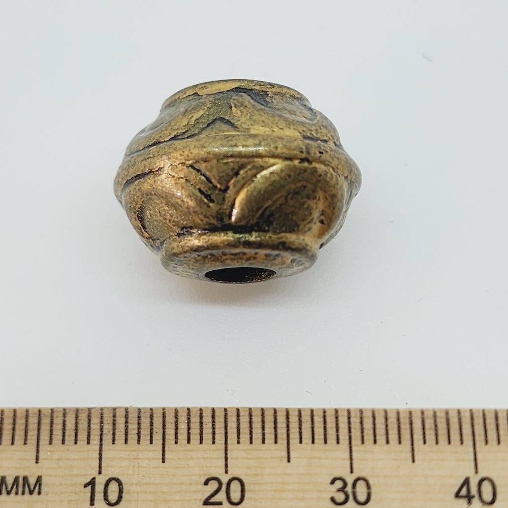 15x19mm Rondelle (10) - Ancient Gold - Moroccan Style Vintage Beads