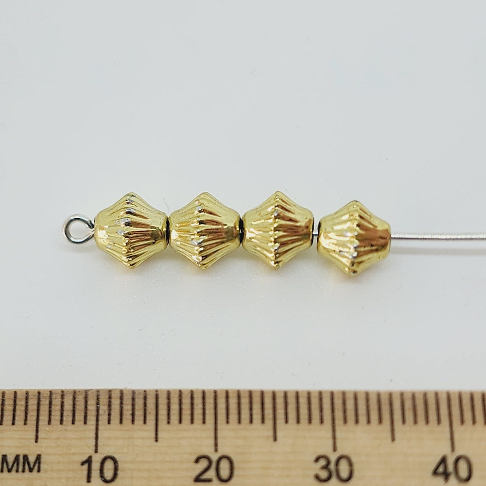 Bicone (50) - Gold - Vintage Metalised Beads