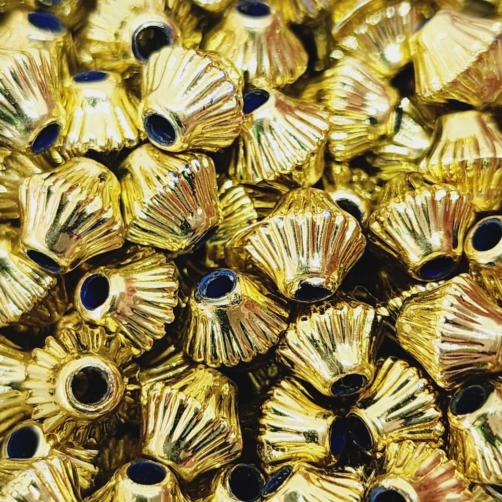 Bicone (50) - Gold - Vintage Metalised Beads