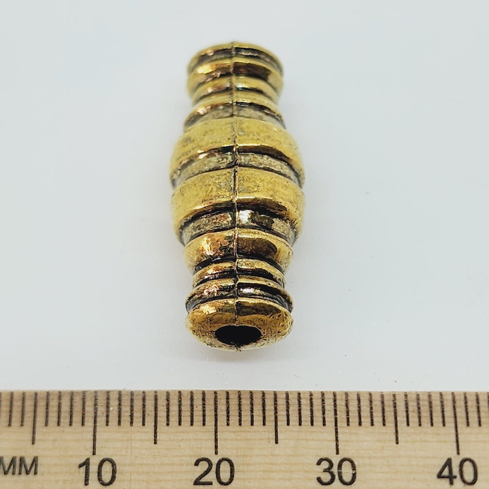 28x12mm Tube (10) - Antique Gold - Persian Style Vintage Beads