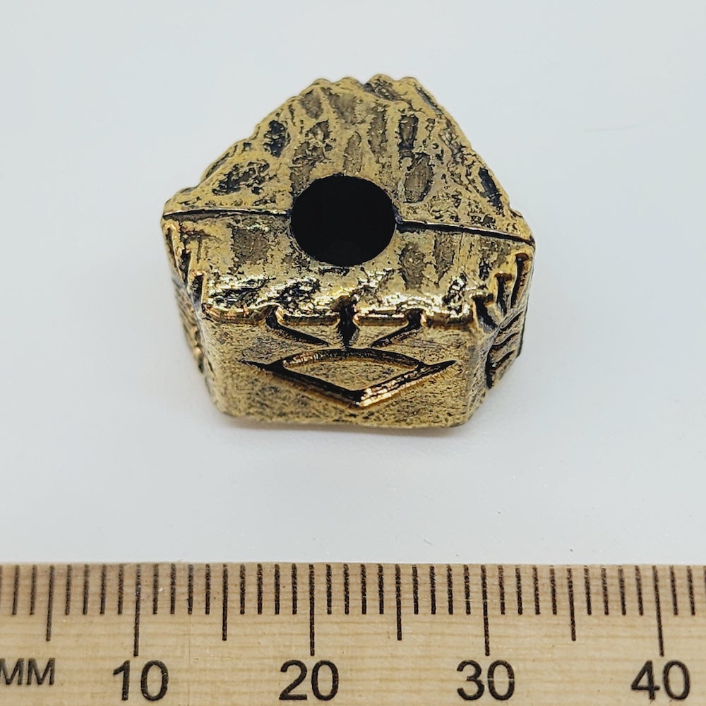 15x20mm Triangle Beads (10) - Gold - Vintage Metalised Beads