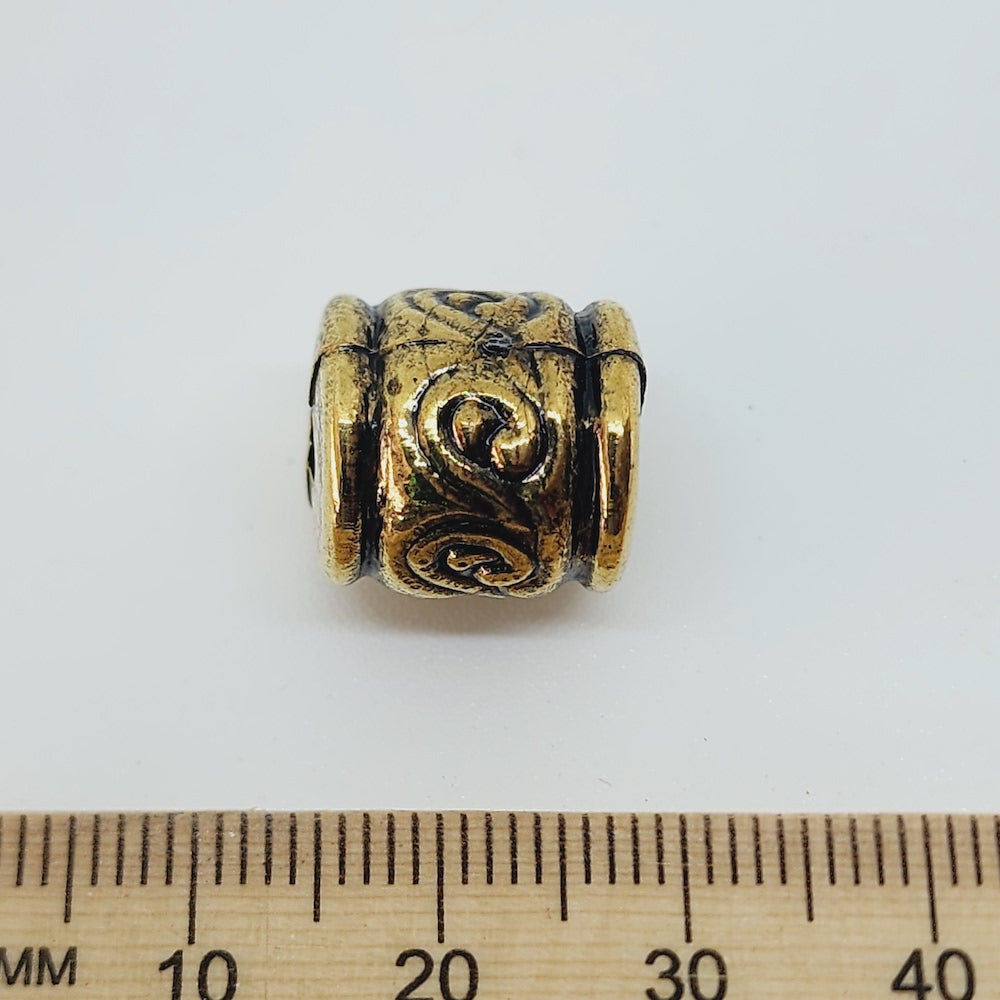 Tube (10) - Antique Gold - Vintage Metalised Beads