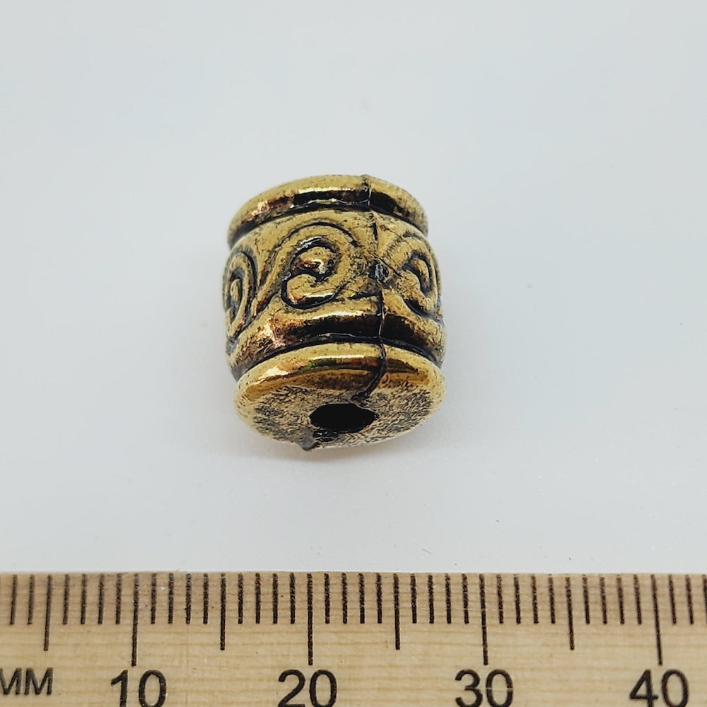 Tube (10) - Antique Gold - Vintage Metalised Beads