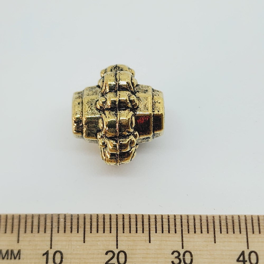 15x16mm Bicone (10) - Antique Gold - Persian Style Vintage Beads